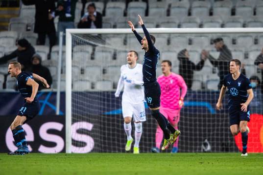 Veljko Birmancevic of Malmö FF celebrates