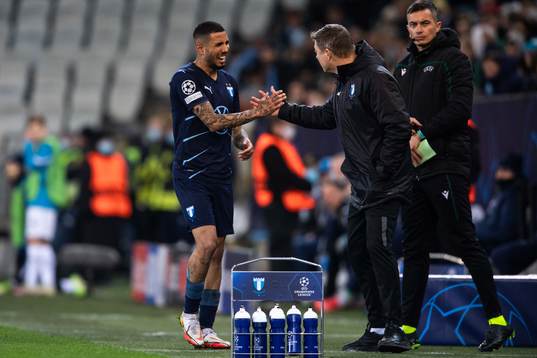 Sergio Pena and Jon Dahl Tomasson, head coach of Malmö FF