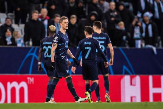 Sören Rieks of Malmö FF looks dejected