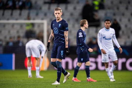 Sören Rieks of Malmö FF looks dejected