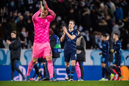 Niklas Moisander of Malmö FF looks dejected