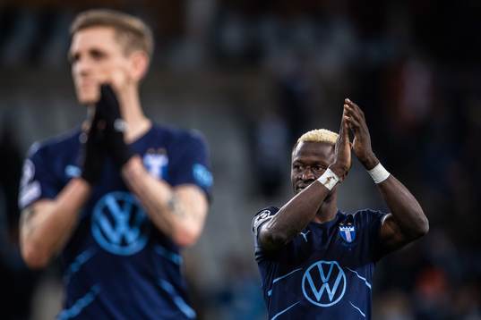 Bonke Innocent of Malmö FF looks dejected