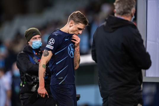 Sören Rieks of Malmö FF looks dejected