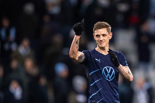 Sören Rieks of Malmö FF looks dejected