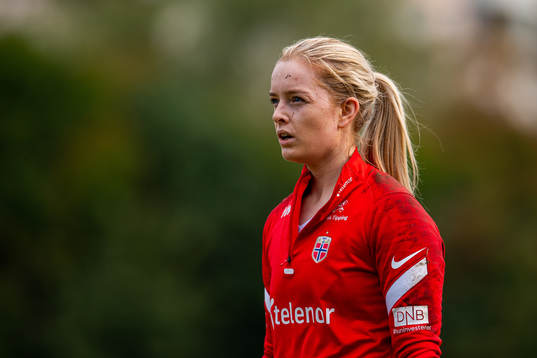 Goalkeeper Guro Pettersen of the Norwegian women's national