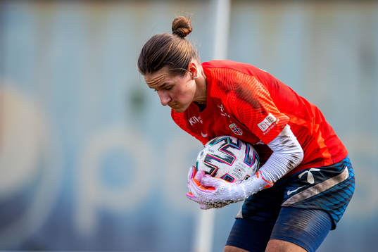 Goalkeeper Rugile Rulyte of the Norwegian women's national