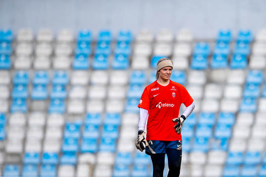 Goalkeeper Guro Pettersen of the Norwegian women's national