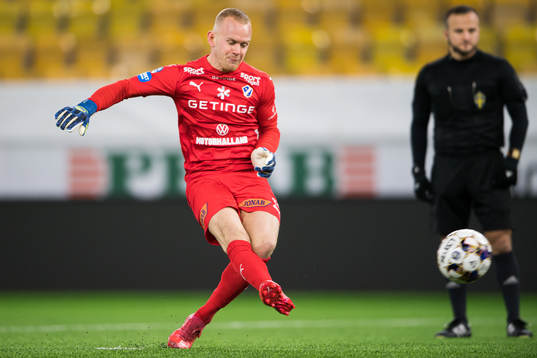 Halmstads målvakt Malte Påhlsson sätter