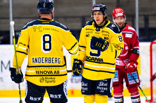 Södertäljes Alexander Anderberg och Emil Aronsson jublar