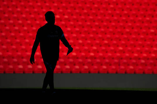 The silhouette of Martin Sjögren, head coach of the