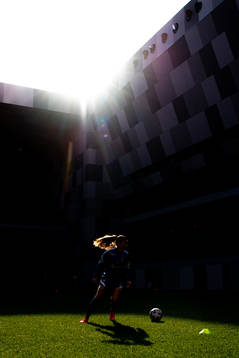 The silhouette of Maren Mjelde of the Norwegian women's