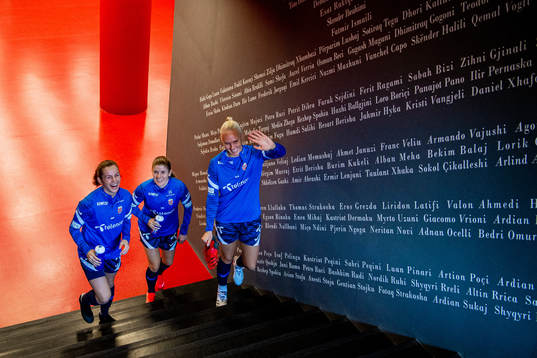 Tuva Hansen, Maren Mjelde and Maria Thorisdottir of the