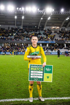 Magdalena Eriksson of Sweden is awarded Player of the match