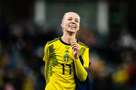 Caroline Seger of Sweden celebrates