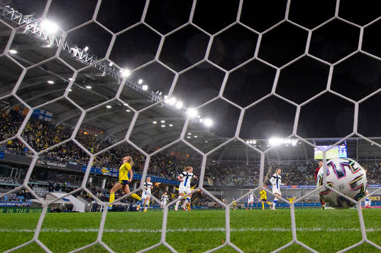 Fridolina Rolfö of Sweden celebrates scoring 1-0
