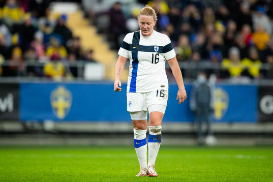 Anna Westerlund of Finland looks dejected
