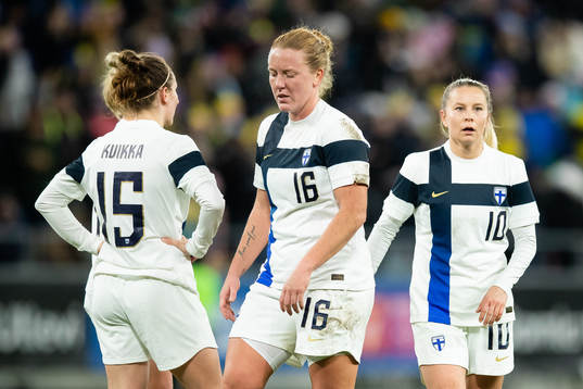 Anna Westerlund of Finland looks dejected