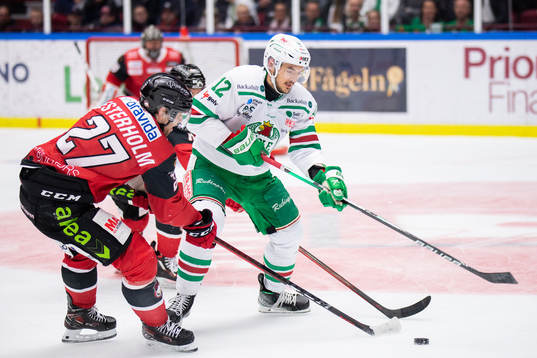 Rögles Brady Ferguson och Malmö Redhawks Ponthus