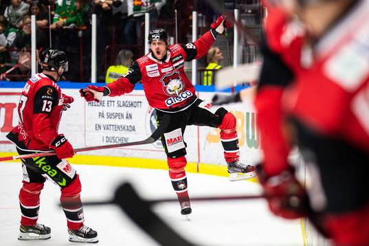 Malmö Redhawks Carl Persson jublar