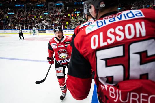 Malmö Redhawks Carl Persson jublar