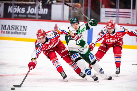 Timrås Viktor Lodin och Färjestads Daniel Viksten