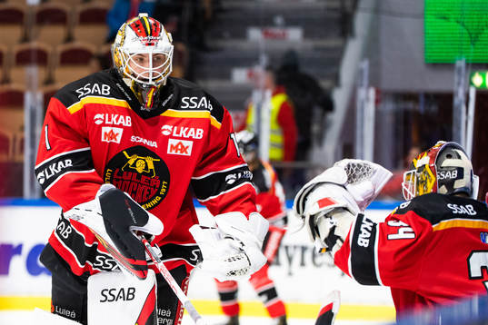 Luleås målvakt Jesper Wallstedt och målvakt Joel