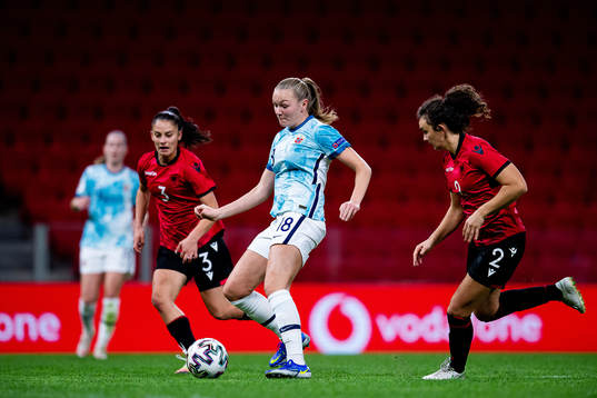 Frida Maanum of Norway scores 0-1