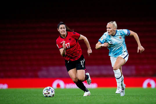 Kristina Maksuti of Albania and Maria Thorisdottir of Norway