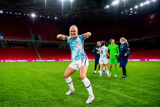 Maria Thorisdottir of Norway celebrates