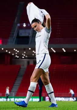 Ingrid Syrstad Engen of Norway warms up