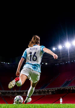 Guro Reiten of Norway takes a corner kick