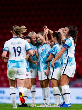 Guro Reiten of Norway celebrates with Guro Bergsvand,