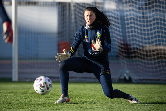 Goalkeeper goalkeeper Zecira Musovic of the Swedish women's