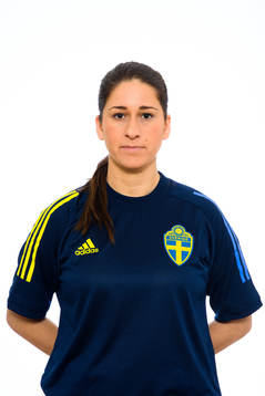 Tränare Sara Olsson i F16-landslaget