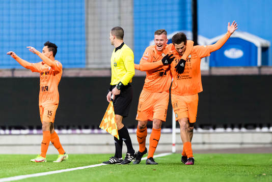AFC Eskilstunas Ashley Mark Coffey (h) gör 1-0 och