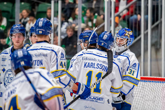 Leksands målvakt Kasimir Kaskisuo jublar