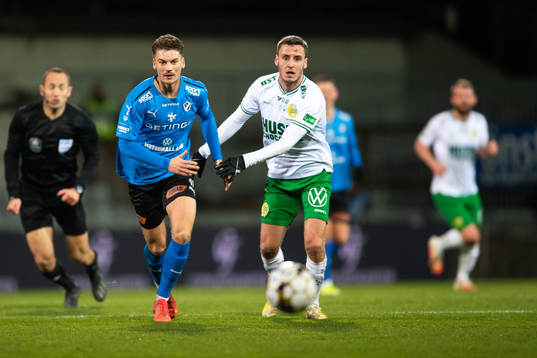 Halmstads Samuel Kroon och Hammarbys Jeppe Andersen