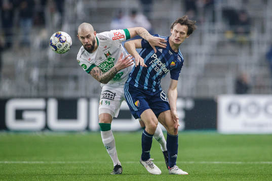Varbergs Robin Simovic och Djurgårdens Hjalmar Ekdal