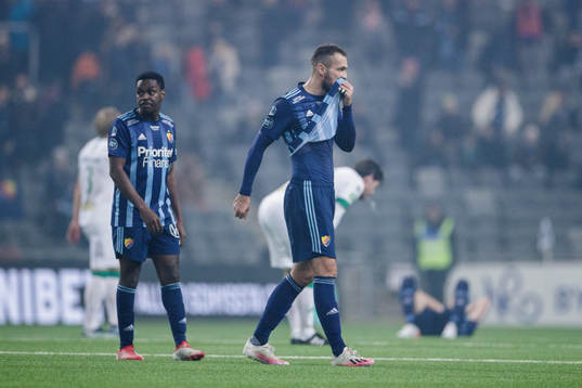 Djurgårdens Joel Asoro och Emir Kujovic deppar