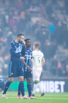 Djurgårdens Emir Kujovic och Joel Asoro deppar