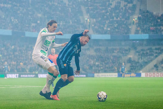 Varbergs Joakim Lindner och Djurgårdens Nicklas Bärkroth