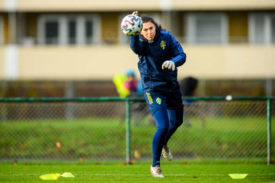 Goalkeeper Zecira Musovic of the Swedish women's national