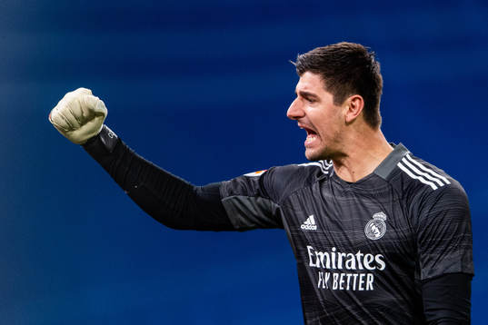 Goalkeeper Thibaut Courtois of Real Madrid celebrates