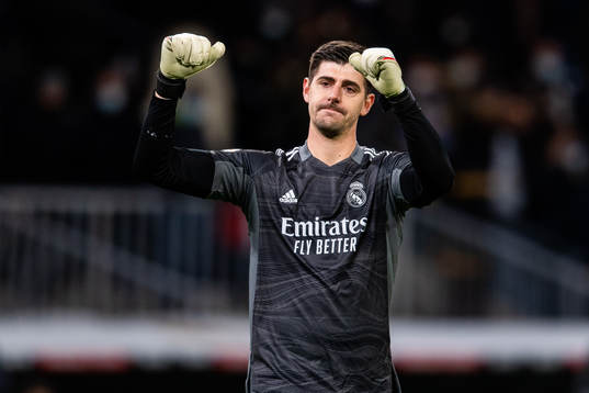 Goalkeeper Thibaut Courtois of Real Madrid celebrates
