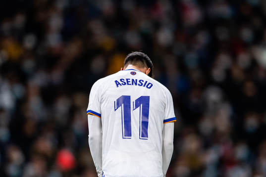 Marco Asensio of Real Madrid looks dejected