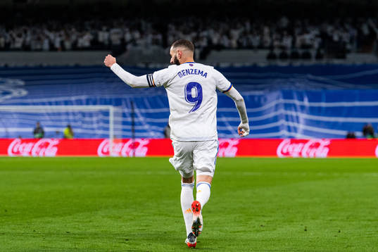 Karim Benzema of Real Madrid celebrates