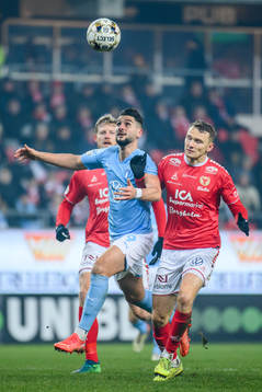Malmö FFs Antonio Colak och Kalmars Piotr Johansson