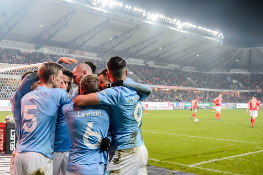 Malmö FFs spelare jublar