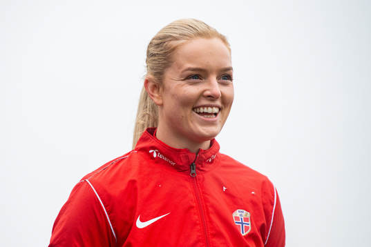 Goalkeeper Guro Pettersen of the Norwegian women's national