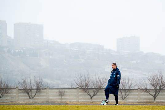 Randi Himle, kit manager of the Norwegian women's national